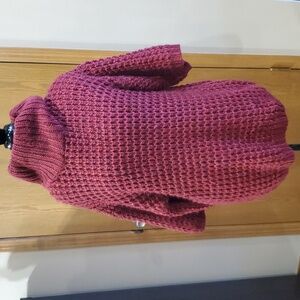 Plenty by Tracy Reese burgandy loose knit oversized wool alpaca blend sweater